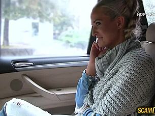 Blond Copulates In A Car